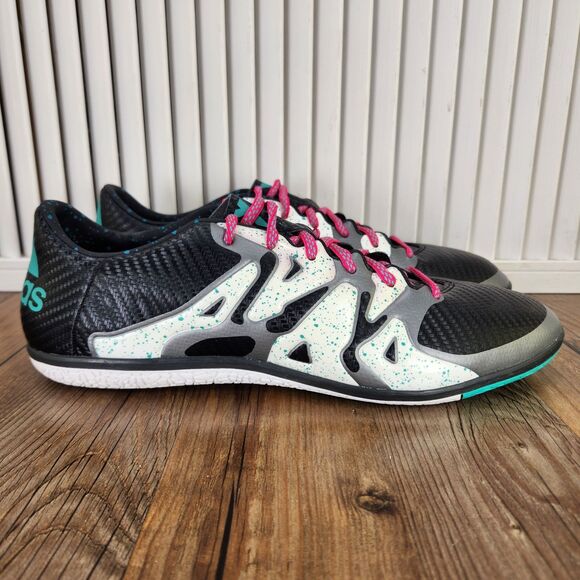 Adidas X 15.3 Indoor Soccer Boots Mens 11 Black Mint White Athletic Shoes S78182 - Picture 1 of 9
